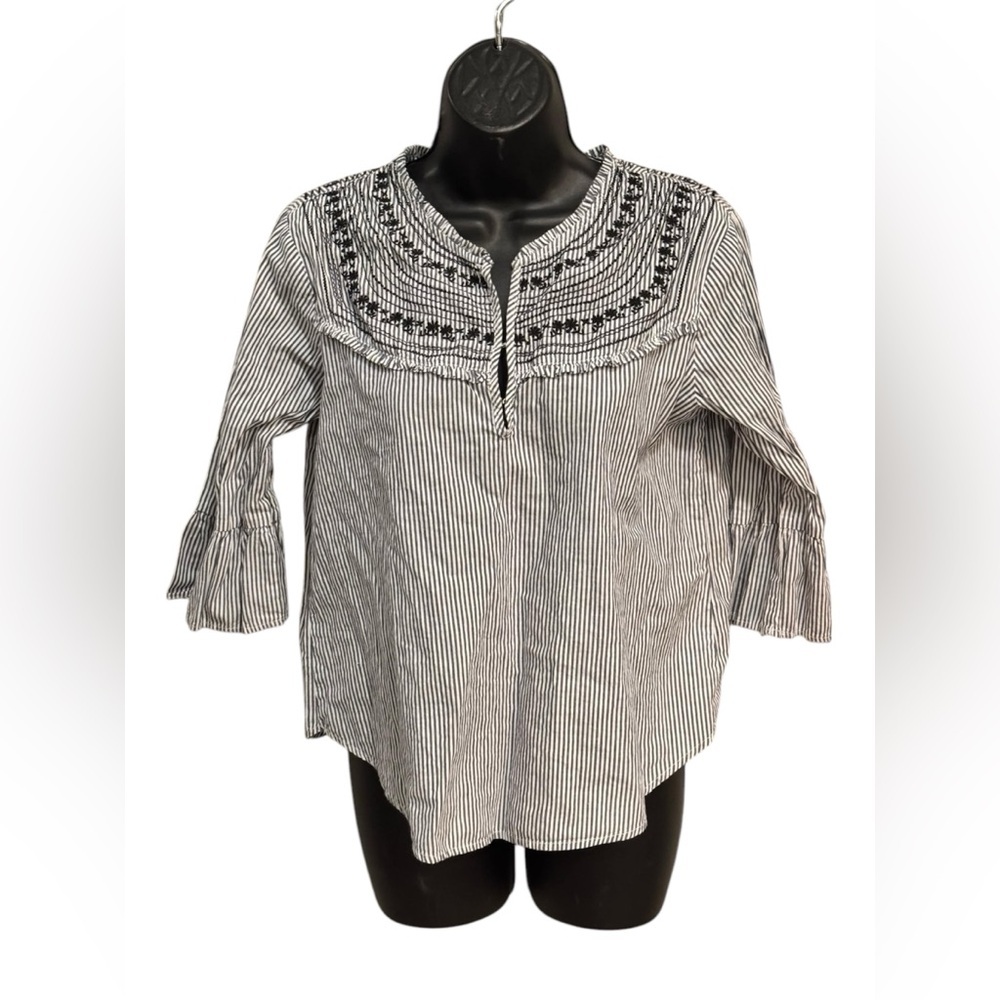 Coco Colette Striped Black White Women's Top medium